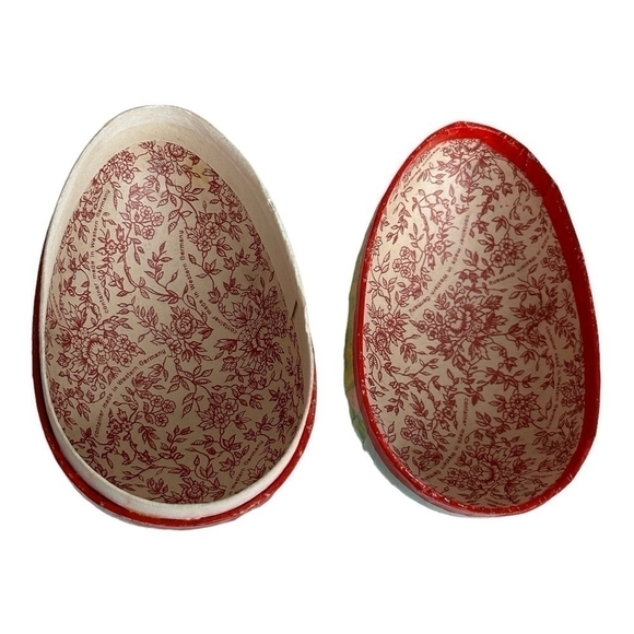 Vintage Large Multicolored Paper Mache Easter Egg Candy Container W. Germany Art - Picture 5 of 5